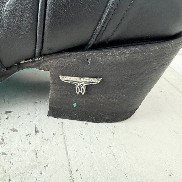 Lane Gallatin Womens Cowboy Booties Black Western Short Boots Snip Toe Size 7.5 - Picture 5 of 13